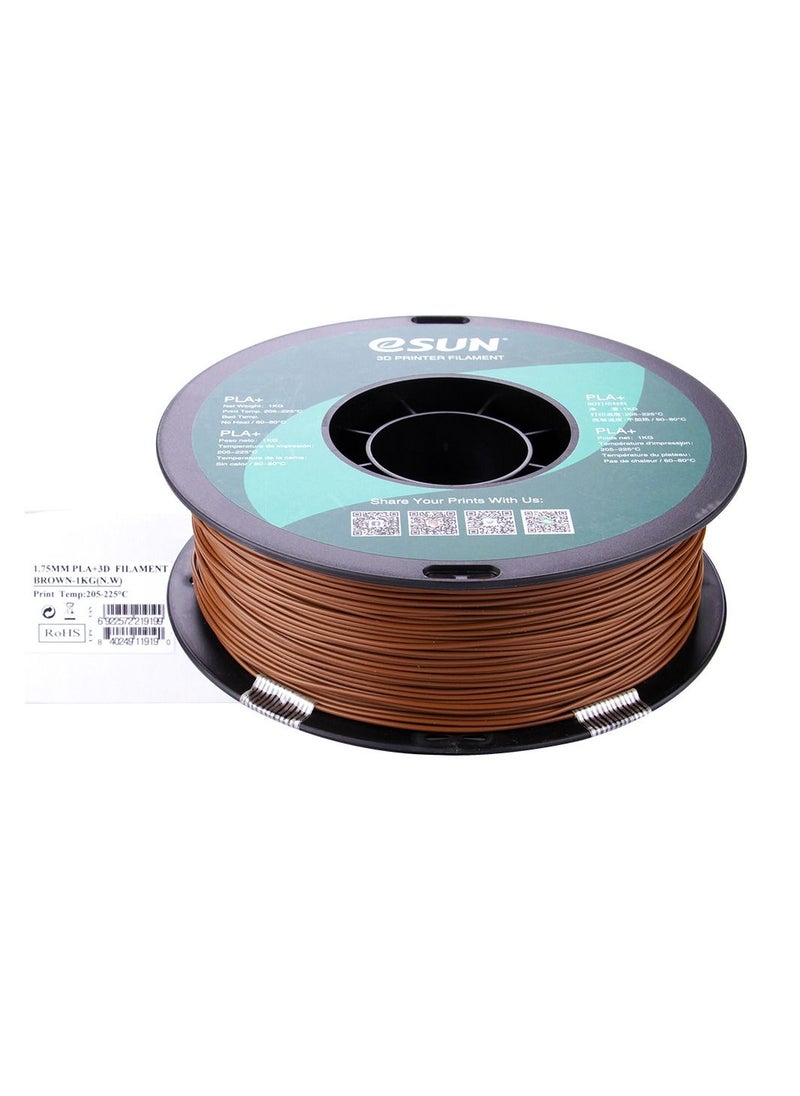 Esun 3D Printer Filament PLA+ 1.75 mm Dimensional Accuracy +/- 0.05 mm 1 Kg (2.2 lbs) Spool 3D Printing Material for 3D Printers – Brown