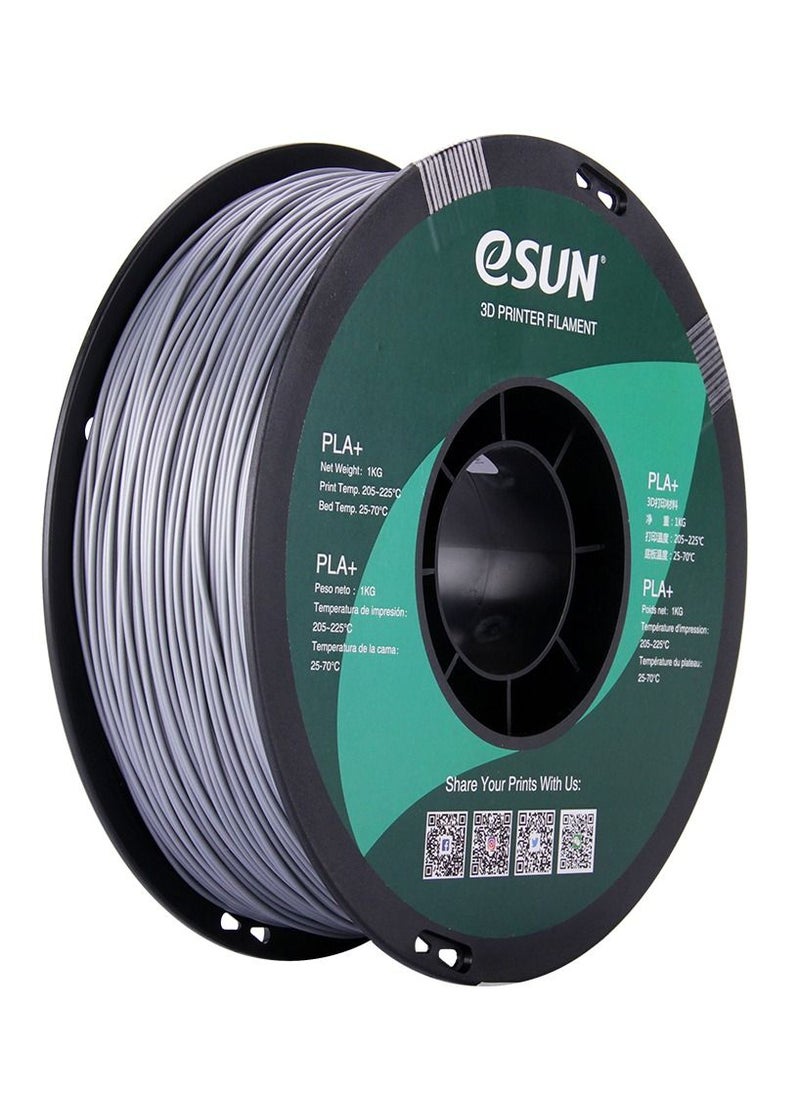 Esun 3D Printer Filament PLA+ 1.75 mm Dimensional Accuracy +/- 0.05 mm 1 Kg (2.2 lbs) Spool 3D Printing Material for 3D Printers – Silver