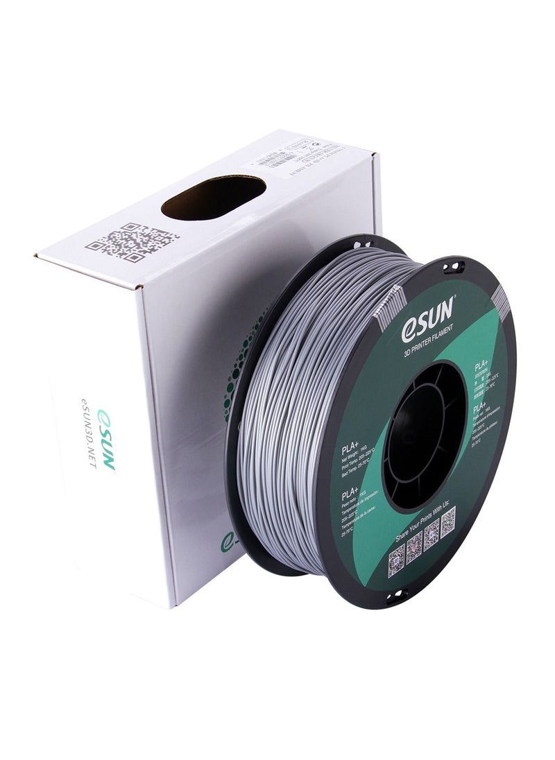 Esun 3D Printer Filament PLA+ 1.75 mm Dimensional Accuracy +/- 0.05 mm 1 Kg (2.2 lbs) Spool 3D Printing Material for 3D Printers – Silver