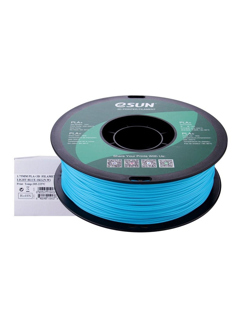 Esun 3D Printer Filament PLA+ 1.75 mm Dimensional Accuracy +/- 0.05 mm 1 Kg (2.2 lbs) Spool 3D Printing Material for 3D Printers – Light Blue