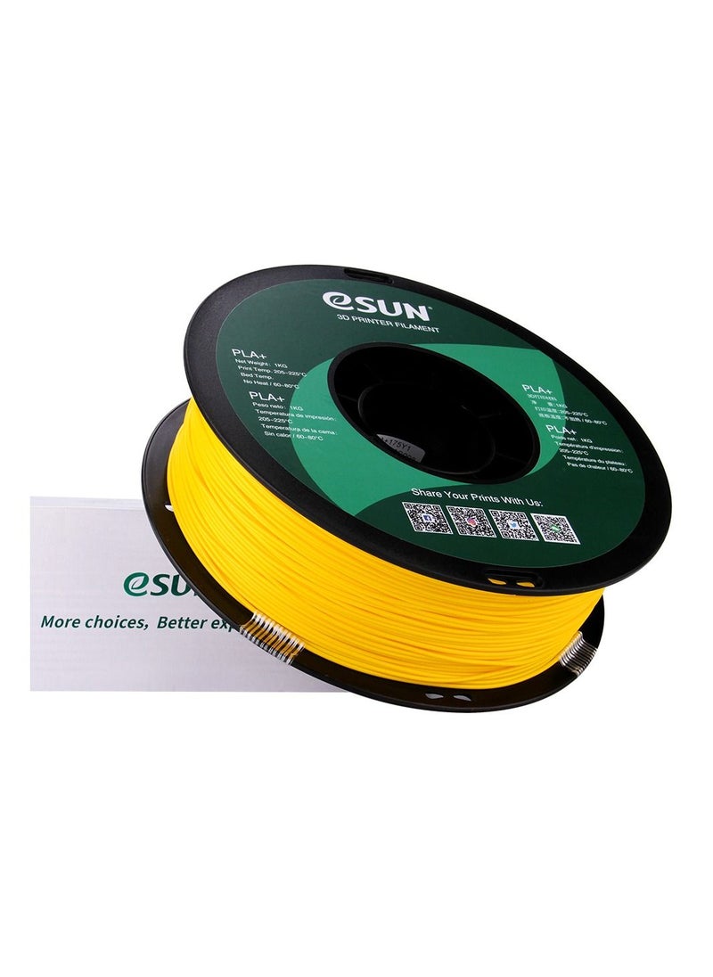 Esun 3D Printer Filament PLA+ 1.75 mm Dimensional Accuracy +/- 0.05 mm 1 Kg (2.2 lbs) Spool 3D Printing Material for 3D Printers – Yellow