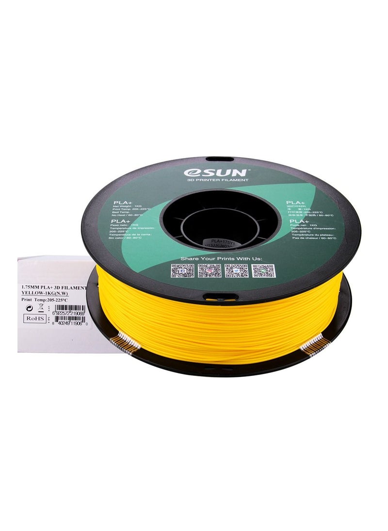 Esun 3D Printer Filament PLA+ 1.75 mm Dimensional Accuracy +/- 0.05 mm 1 Kg (2.2 lbs) Spool 3D Printing Material for 3D Printers – Yellow