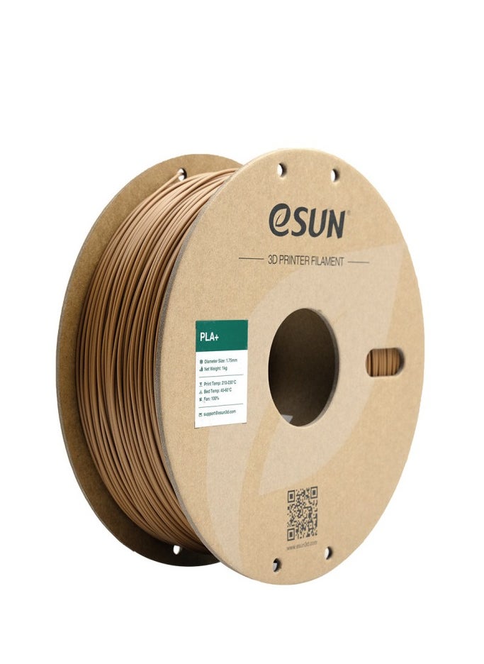 eSUN PLA+ Filament 1.75 mm, 3D Printer Filament PLA Plus, Dimensional Accuracy +/- 0.03 mm, 1 kg Spool (2.2 lbs) 3D Printing Filament for 3D Printer, Light Brown