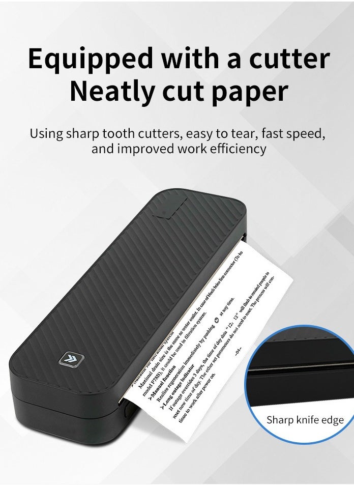 HZTZ-A4DY Thermal Printer | Portable Wireless Home Printer for Smartphones | Supports Word/Excel/PDF/JPG/TXT | Ink-Free with Adjustable Paper Tray (<216mm) | 203 DPI Clear Printing | 2600mAh Rechargeable Battery ﻿ ﻿