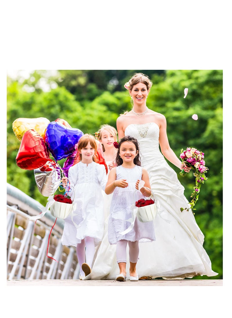 Ivory Flower Girl Basket and Ring Bearer Pillow Set for Elegant Wedding Decorations Two Piece Set