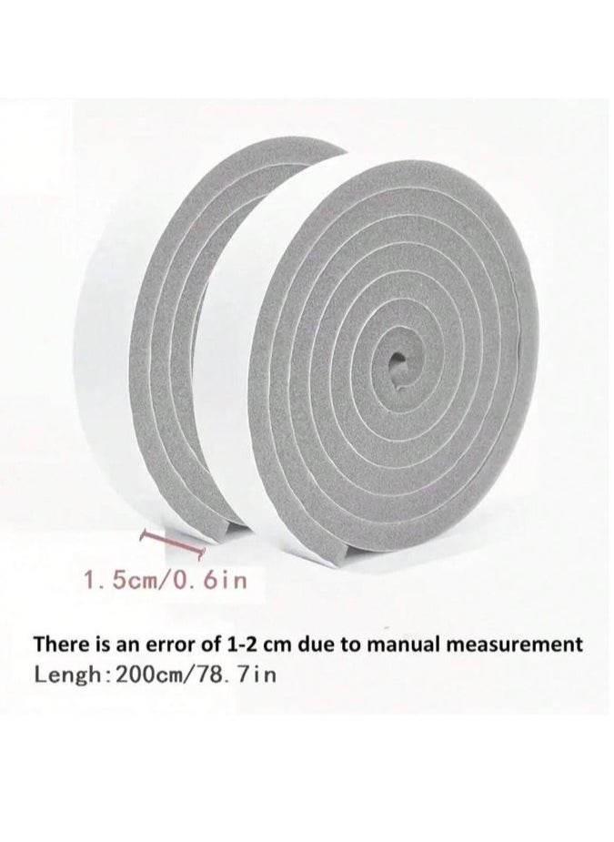 2 Rolls Window And Door Seal Strip, Self-Adhesive Insulation Foam Tape Sponge, Soundproof Door And Window Sound Isolation Rubber Tape, Dustproof