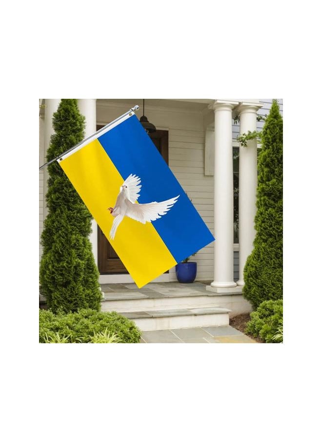 Ukraine Flag Peace Of Dove Flag 3 x 5 Ft Ukraine Flag Banner Polyester Ukrainian Peace Flags Ukraine Garden Flag with Brass Grommets