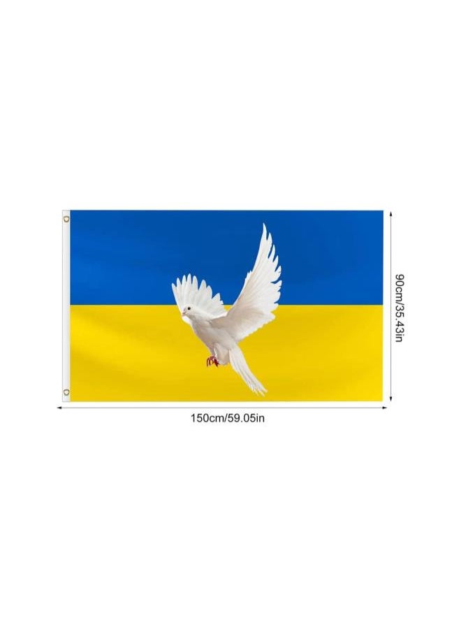 Ukraine Flag Peace Of Dove Flag 3 x 5 Ft Ukraine Flag Banner Polyester Ukrainian Peace Flags Ukraine Garden Flag with Brass Grommets