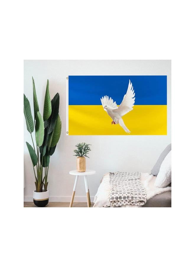 Ukraine Flag Peace Of Dove Flag 3 x 5 Ft Ukraine Flag Banner Polyester Ukrainian Peace Flags Ukraine Garden Flag with Brass Grommets