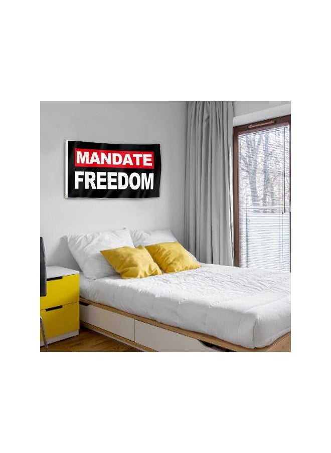 Mandate Freedom Flag 3 x 5 Ft | Double-Sided Printing Polyester Flags with Metal Grommet | Outdoor Indoor Decoration No Mandates Medical Freedom (Black)