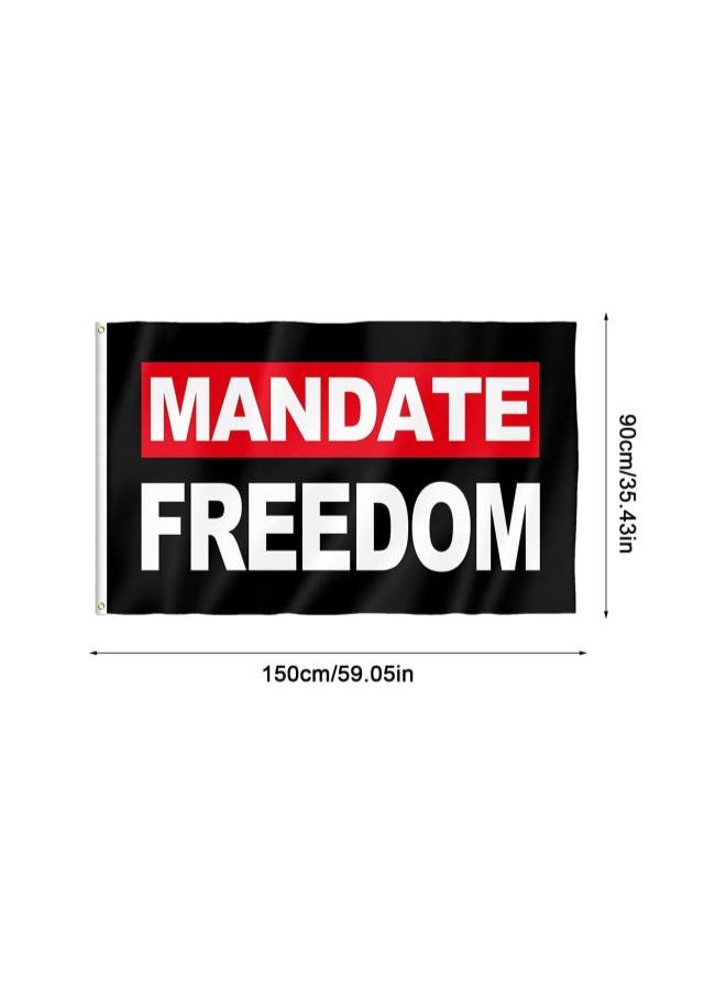 Mandate Freedom Flag 3 x 5 Ft | Double-Sided Printing Polyester Flags with Metal Grommet | Outdoor Indoor Decoration No Mandates Medical Freedom (Black)