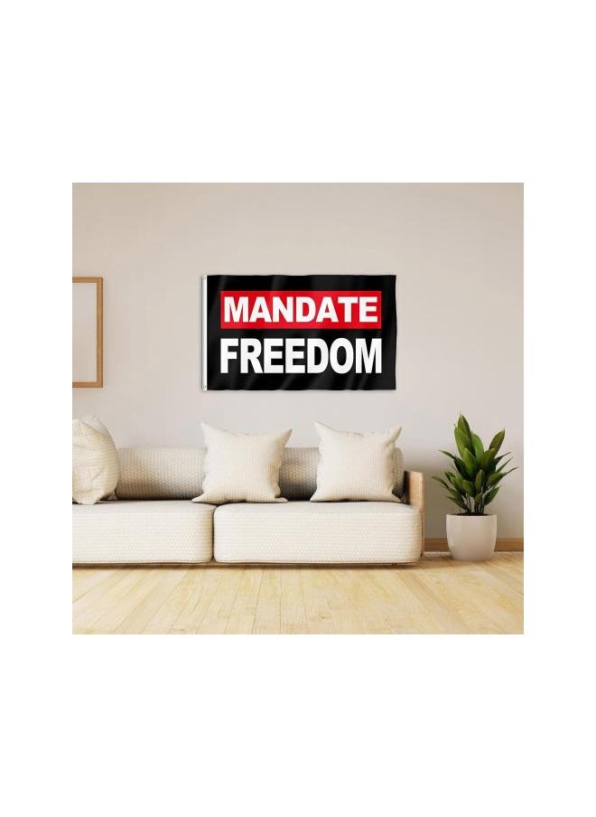 Mandate Freedom Flag 3 x 5 Ft | Double-Sided Printing Polyester Flags with Metal Grommet | Outdoor Indoor Decoration No Mandates Medical Freedom (Black)