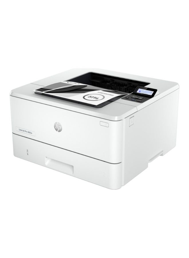 LaserJet Pro 4003n A4 Black and White Printer, Prints Up to 42/40 ppm, 1200 x 1200 dpi Resolution, Up to 900 Sheets Input Capacity, LCD Graphic Display, USB 2.0 / Ethernet | 2Z611A White