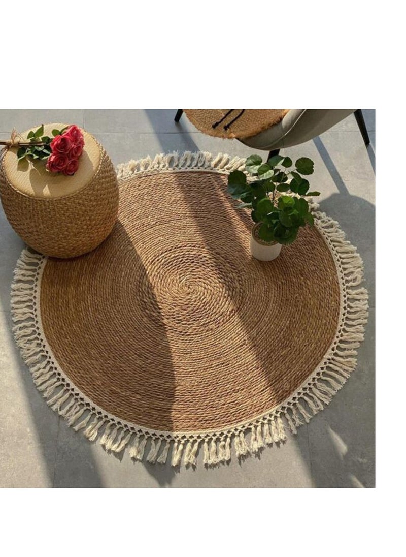 FFD Handwoven Boho Chic Jute Rug - Eco-Friendly Artisanal Design in Versatile Sizes, Perfect for Cozy u0026 Stylish Home Decor