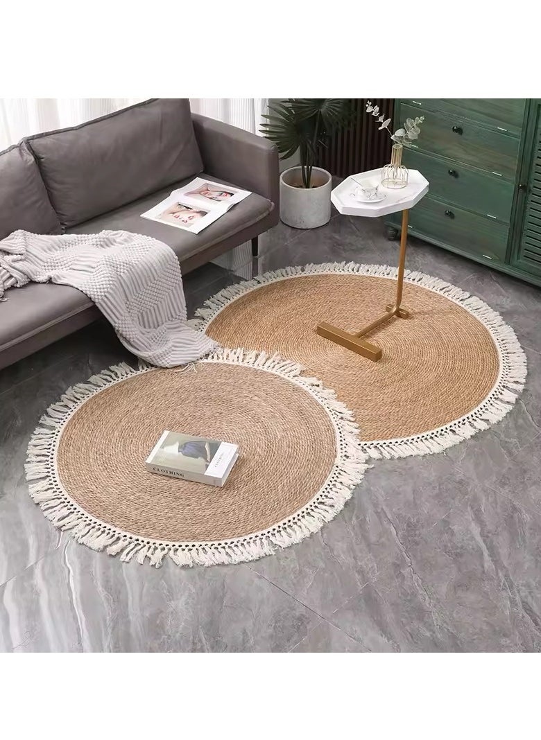 FFD Handwoven Boho Chic Jute Rug - Eco-Friendly Artisanal Design in Versatile Sizes, Perfect for Cozy u0026 Stylish Home Decor