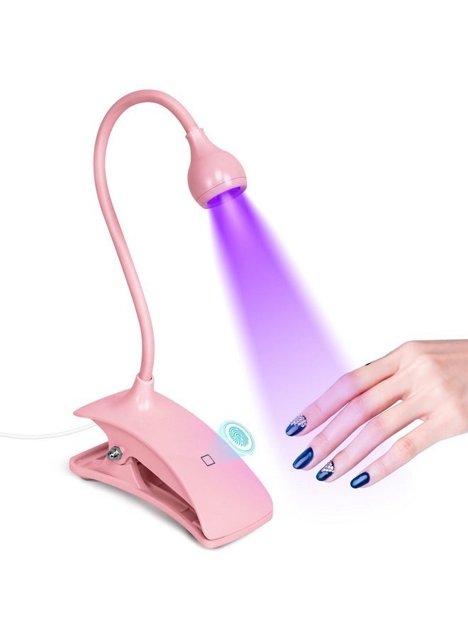 Gel X Lamp Portable Gooseneck Uv Lamp For Gel Polish 3W Led Nail Lamp Plug-In Uv Light For Nails Touch Control Professional Nail Tips Art Diy Manicure Home Salon (Pink)