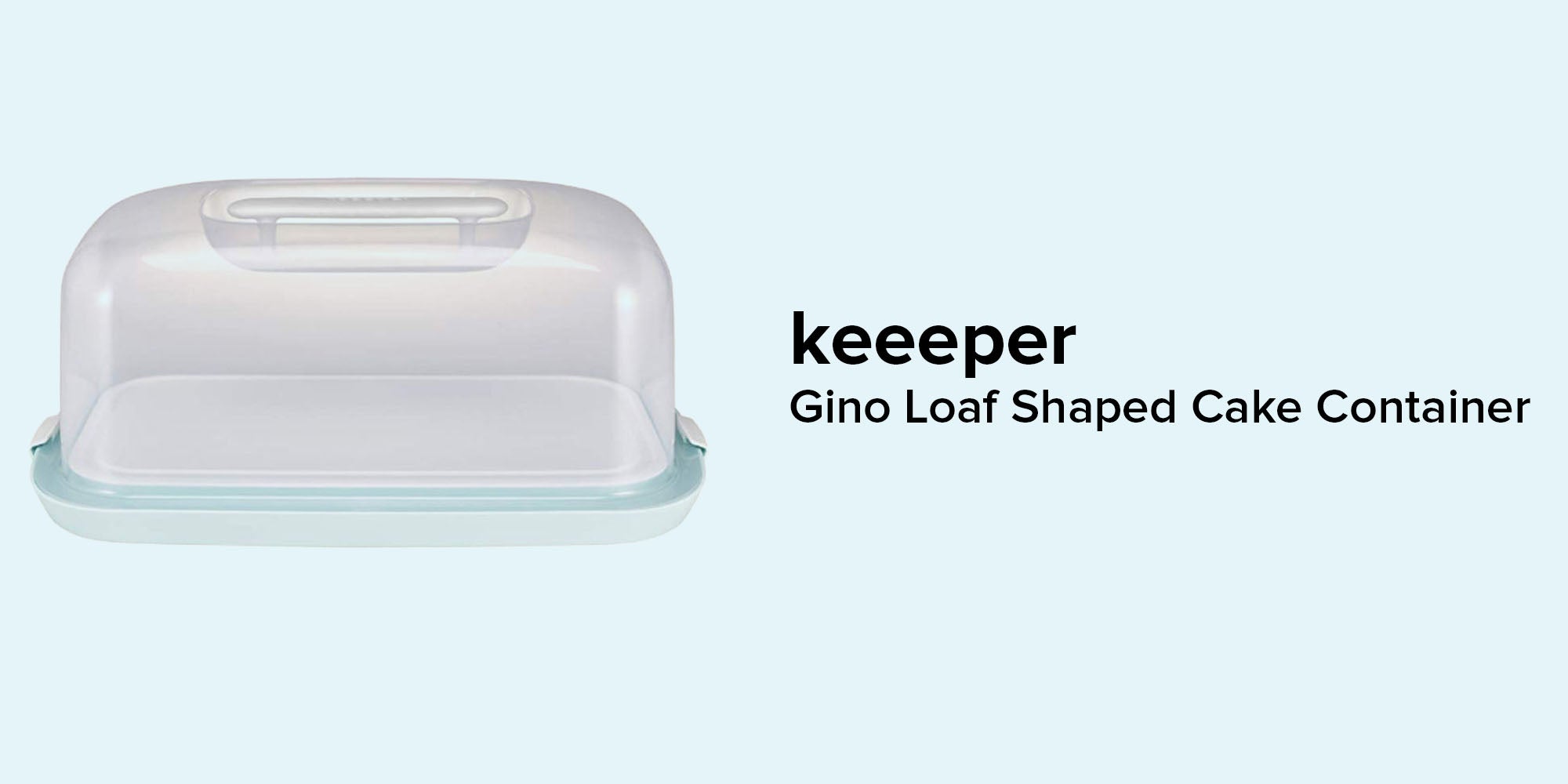 Loaf Shaped Gino Cake Container Clear/Aqua