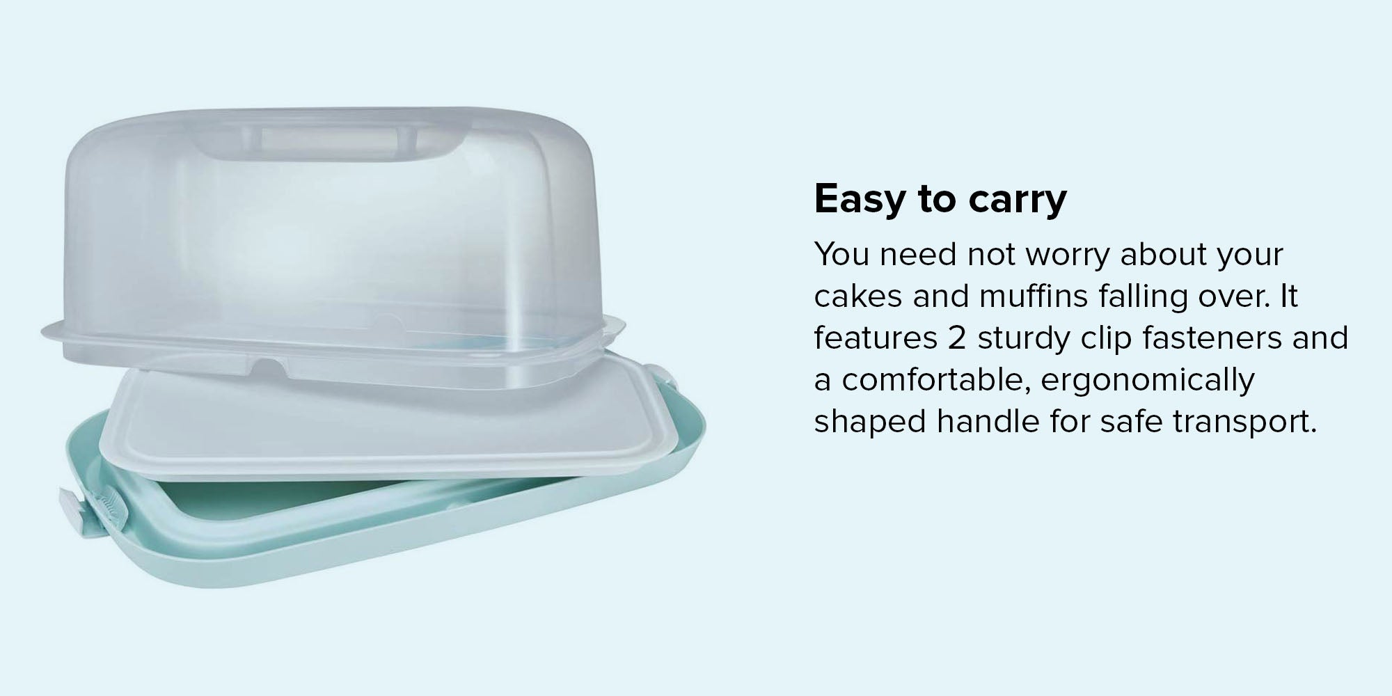 Loaf Shaped Gino Cake Container Clear/Aqua