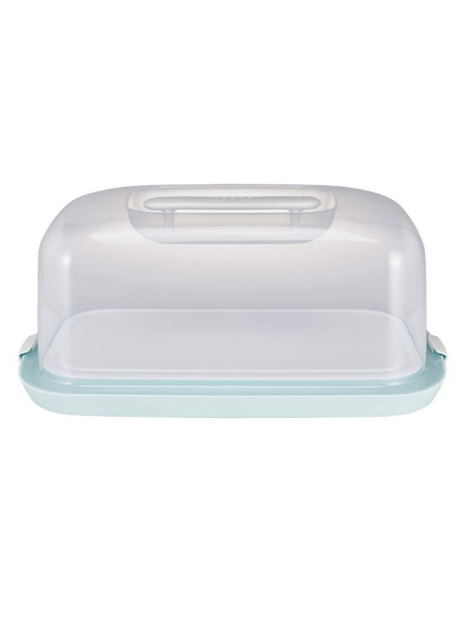 Loaf Shaped Gino Cake Container Clear/Aqua