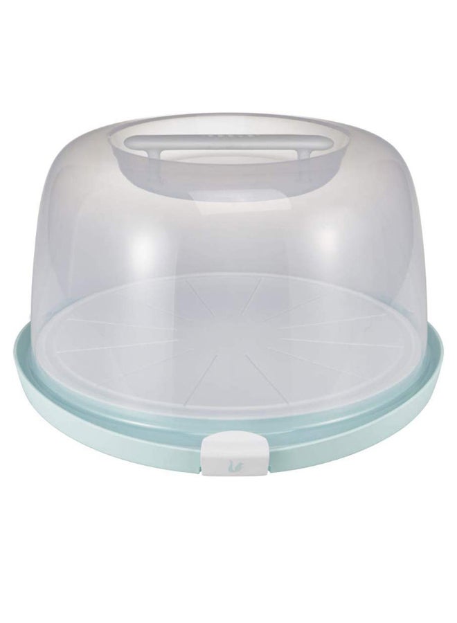 Round Shaped Emilio Cake Container Clear/Aqua 38x37.5x21cm