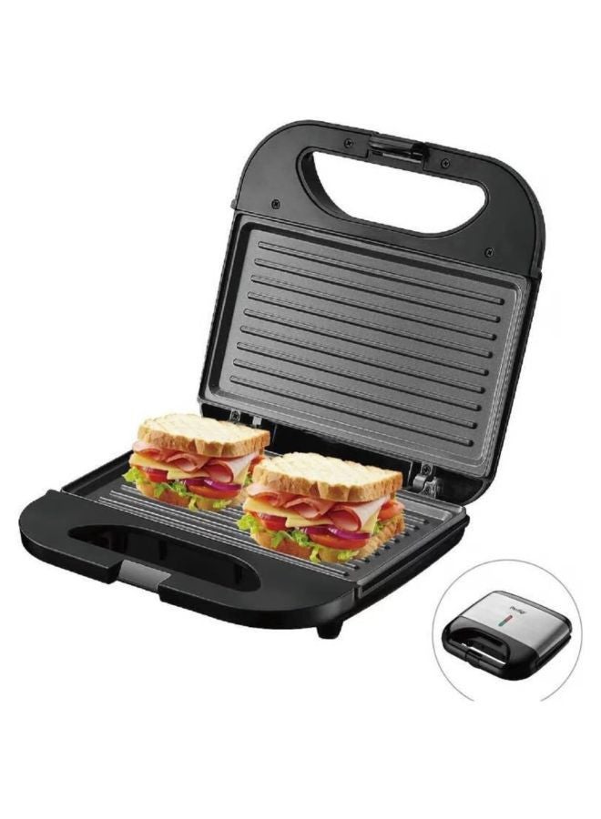 Grill Sandwich Maker, Toast, Waffle, Griddle, Iron Panini Press Slice, Non Stick Multifunctional Plates For Grilling And Toasting 800 W PR81520 Black