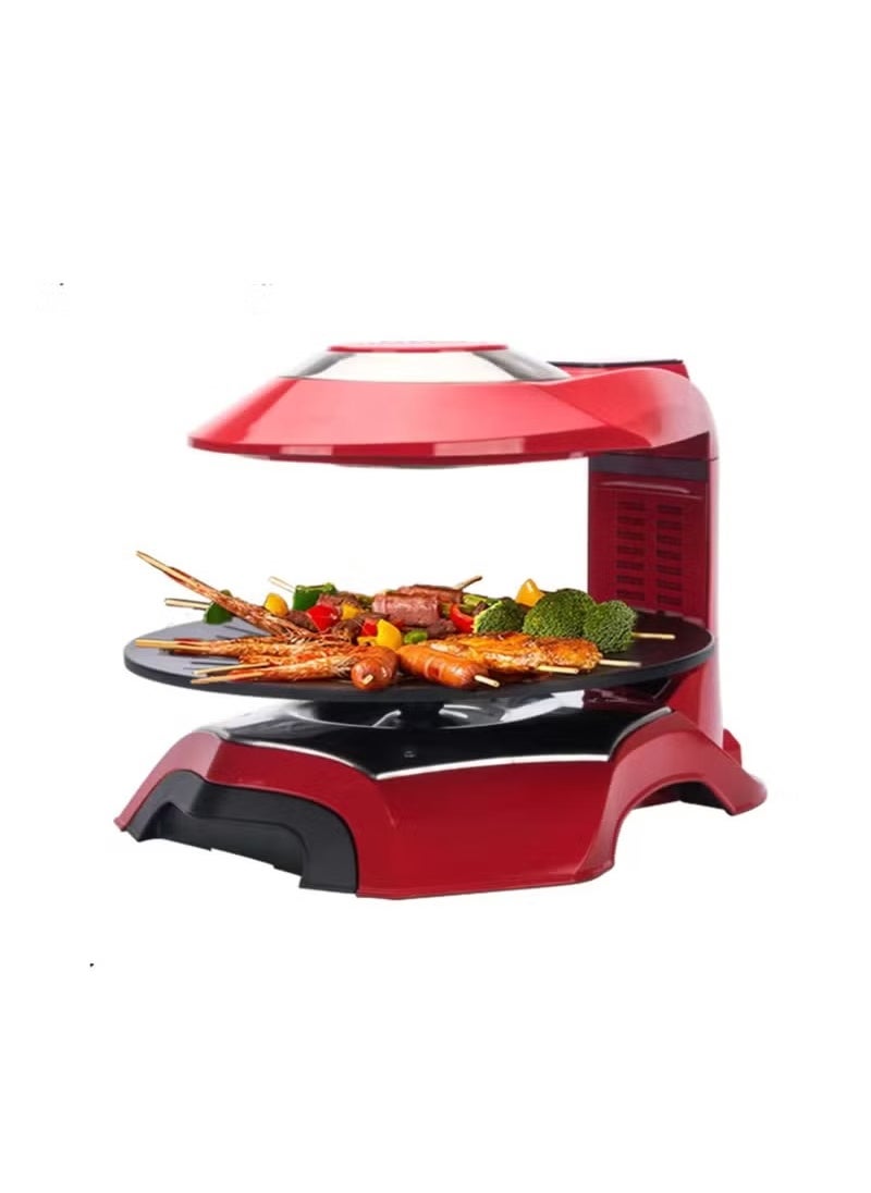 Automatic Rotating 1400w Grill Nonstick Infrared Roaster Indoor Korean Bbq Smokeless Electric Grill