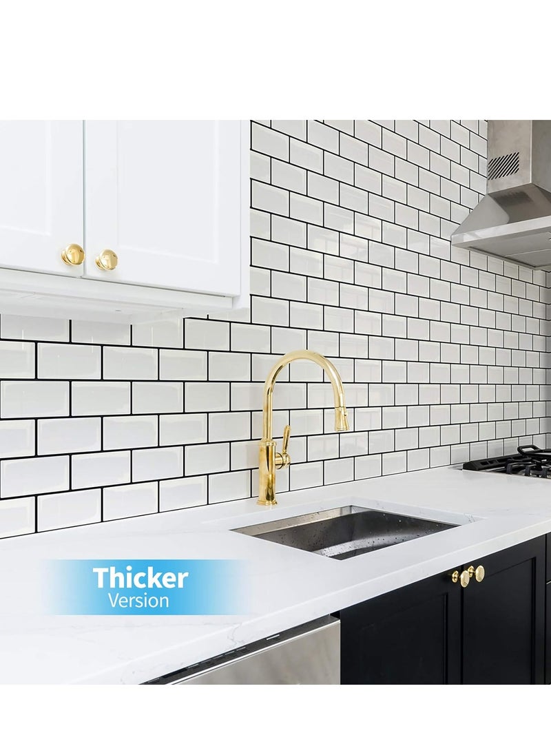 Subway Tiles Peel and Stick Backsplash, 12inch x 12inch Stick on Tiles Kitchen Backsplash (10 Tiles, Thicker Version)