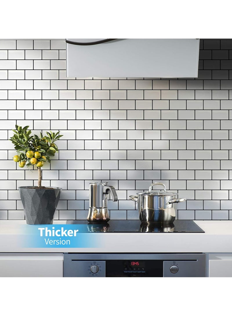 Subway Tiles Peel and Stick Backsplash, 12inch x 12inch Stick on Tiles Kitchen Backsplash (10 Tiles, Thicker Version)