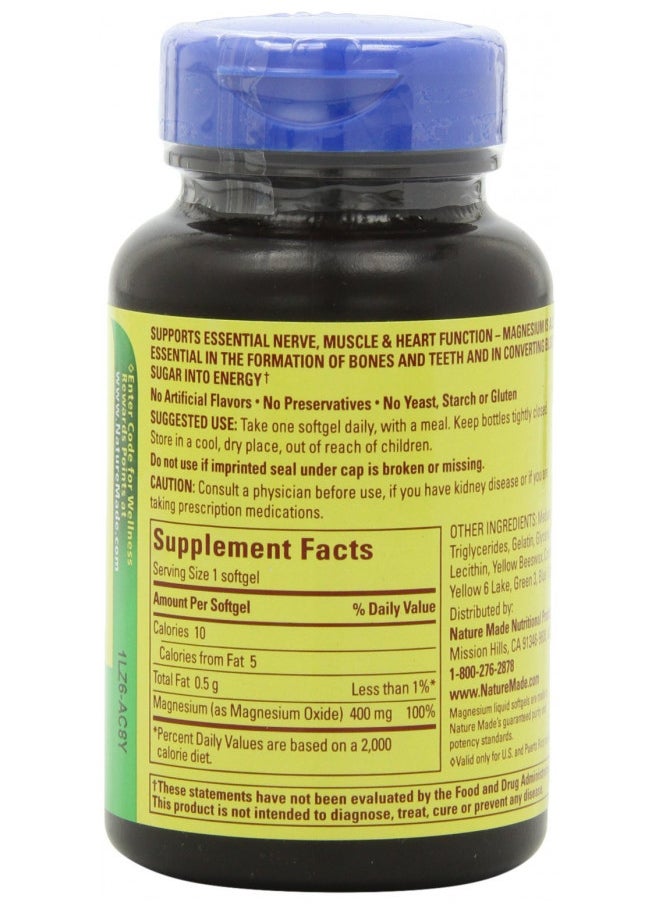 Nature Made High Potency Magnesium 400 Mg Softgel