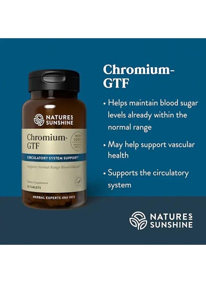 Nature'S Sunshine Chromium Gtf, 300Mcg, 90 Tablets | Chromium Promotes Blood Sugar and Blood Fat Levels Already In The Normal Range and Helps Transport Glucose Into Cells