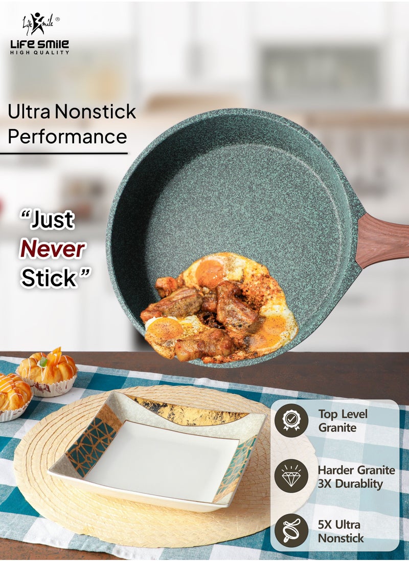 Non Stick Cookware Sets - 17Pcs Granite Cookware Set Induction Pots and Pans Set Include 20/24/28/32cm Stock Pots, 28cm Fry Pan, 32cm Double Grill Pan - Healthy 100% PFOA Free - Oven & Dishwasher Safe