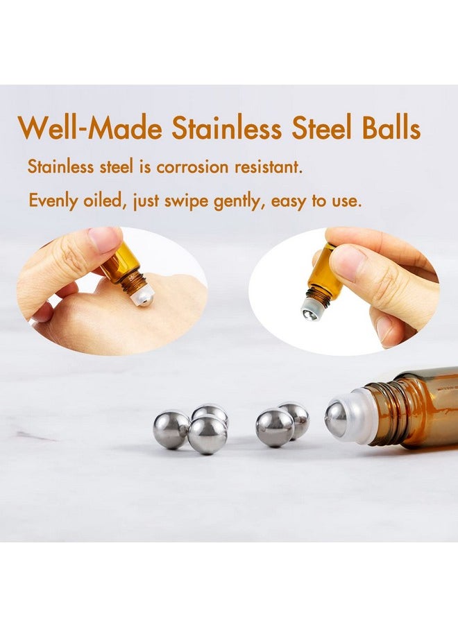 2Ml Essential Oil Roller Bottles, 24 Pack Amber Roller Bottles For Oils, Mini Glass Roll On Bottles With Stainless Steel Roller Balls&2 Droppers