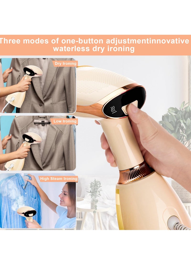 Portable 1500W Handheld Clothes Steamer, Fast 30s Heat-Up, 280ml Capacity, Perfect for Home, Office and Travel, Includes Brush and Measuring Cup