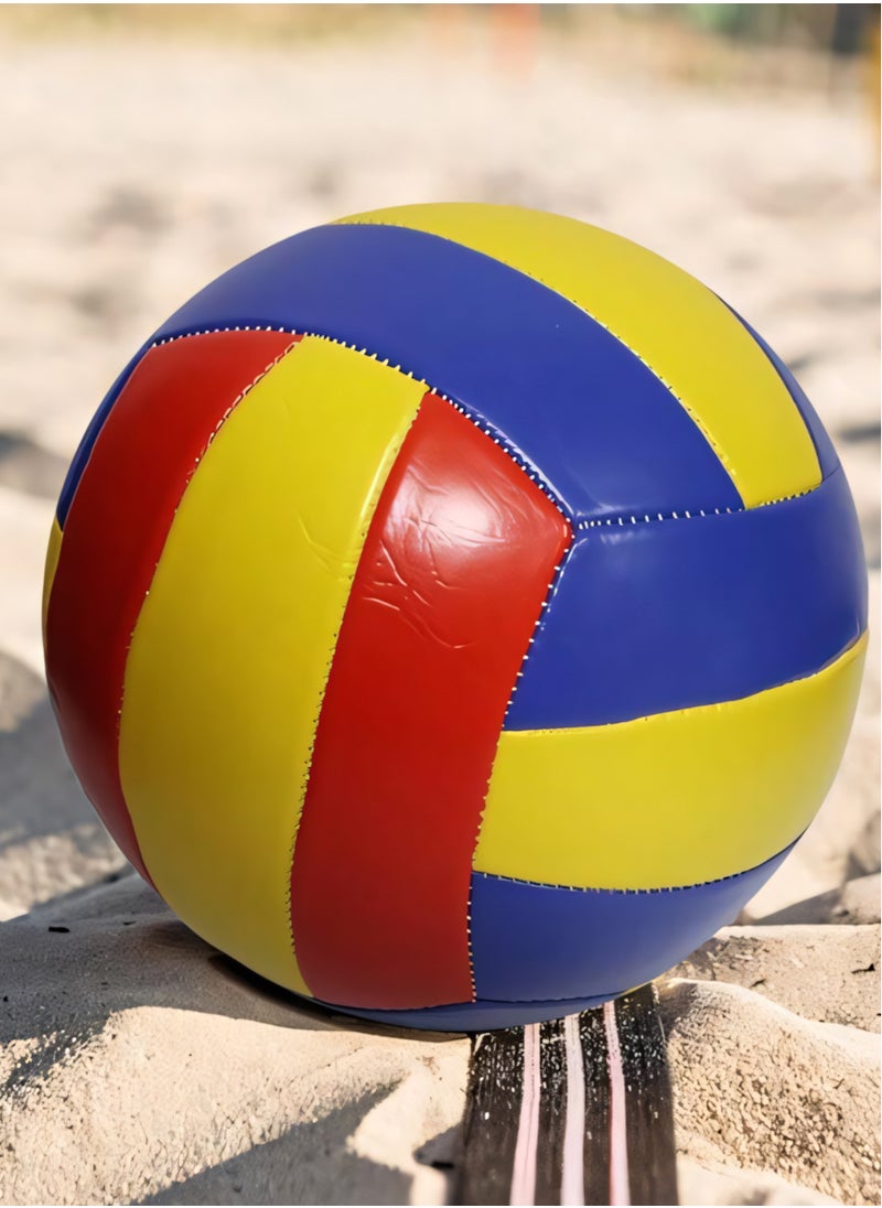 Soft Volleyball - Waterproof Indoor/Outdoor for Beach Play, Game, Gym, Training Official Size 5 - Volleyball in Red, Blue, and Yellow - Multi-Surface Pro Ball for Beach, Backyard and Court Games