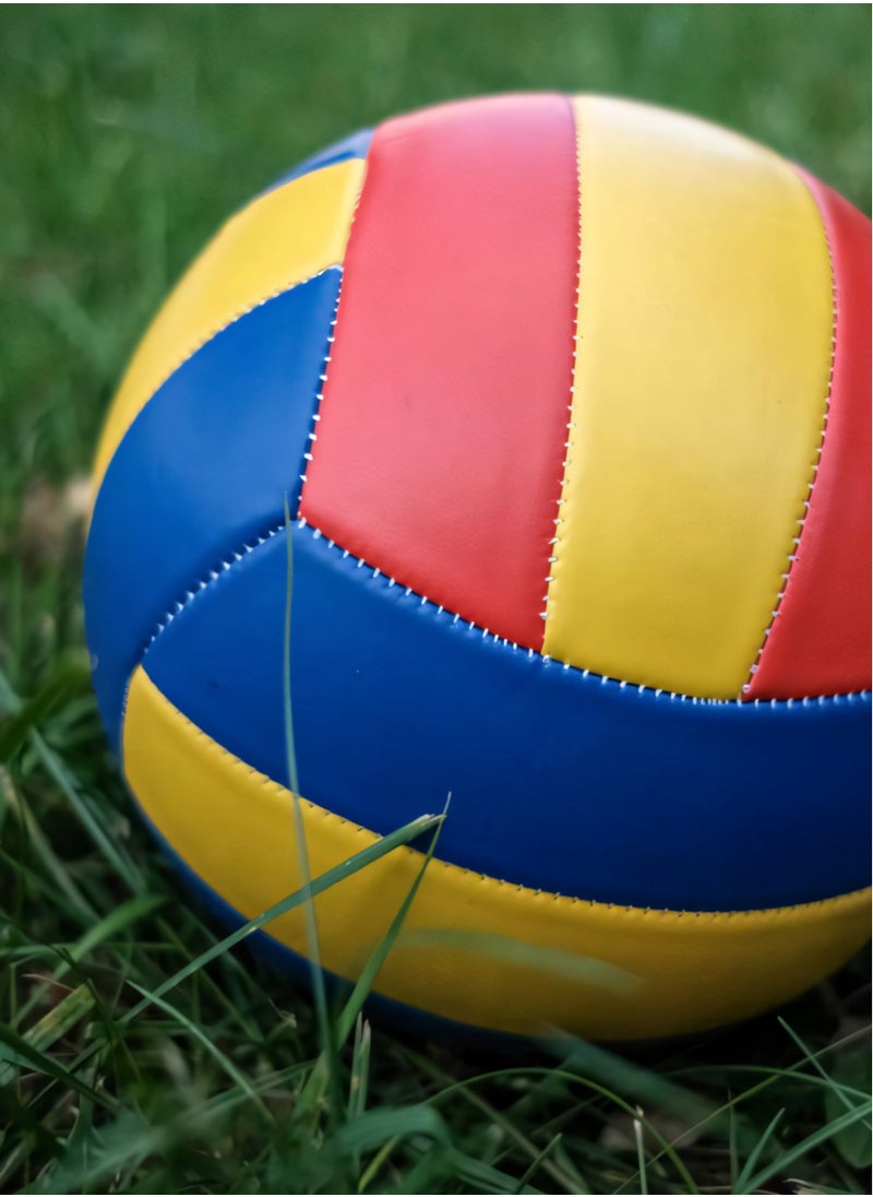 Soft Volleyball - Waterproof Indoor/Outdoor for Beach Play, Game, Gym, Training Official Size 5 - Volleyball in Red, Blue, and Yellow - Multi-Surface Pro Ball for Beach, Backyard and Court Games