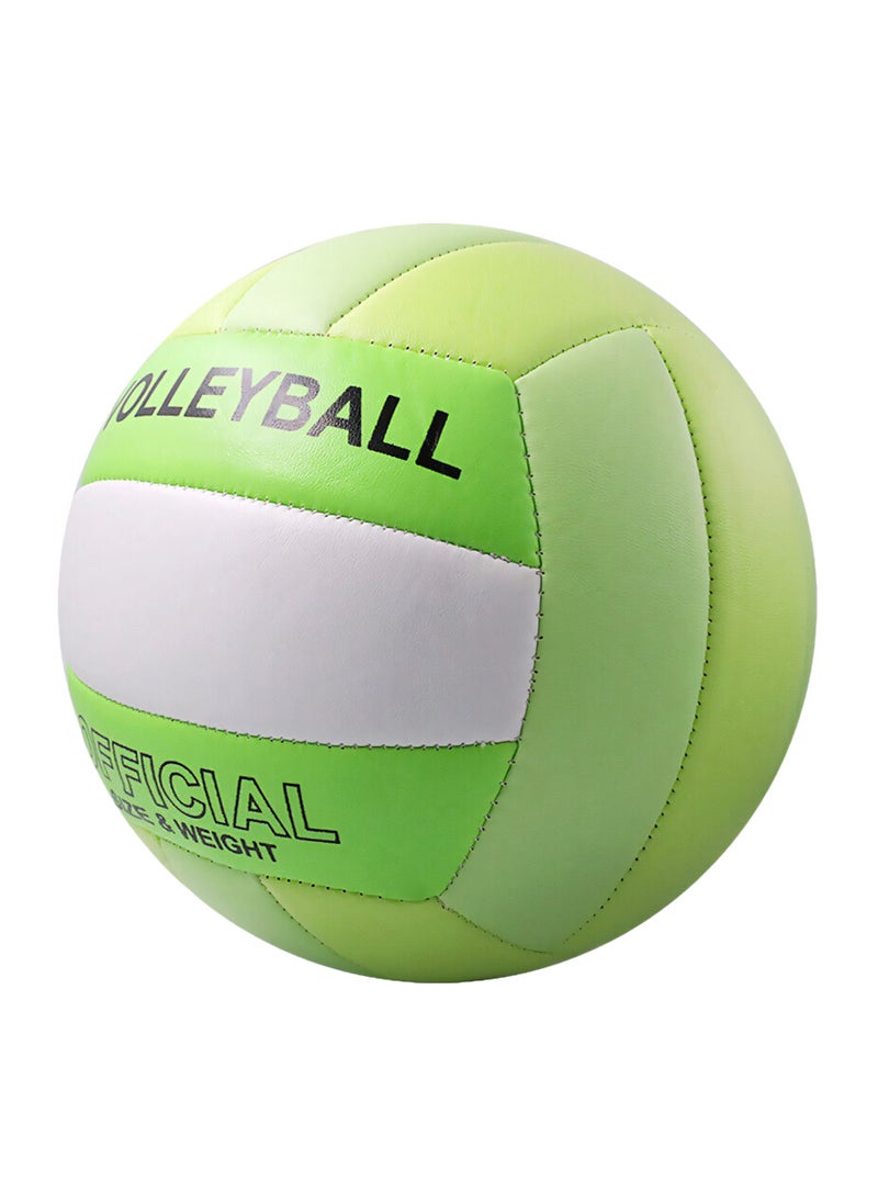 Soft Volleyball Waterproof Indoor/Outdoor for Beach Play, Game, Gym, Training Official Size 5 -Durable and Lightweight Volleyball in Green, Yellow, and White - High-Performance Design