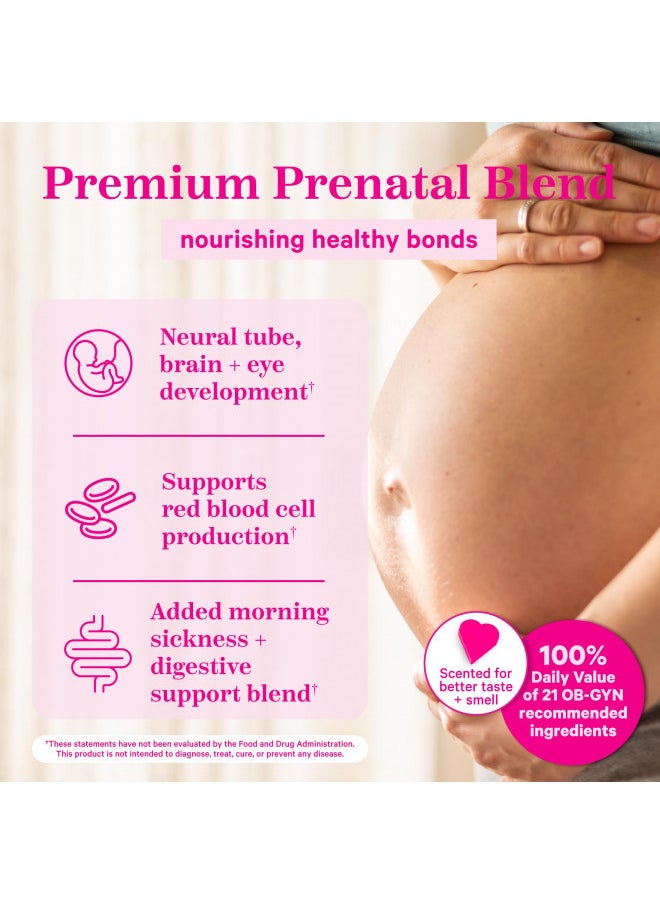 Pink Stork Premium Prenatal Vitamin For Women   Organic Whole Food Ingredients, Multivitamin & Probiotics   Morning Sickness, Digestion, & Energy   Folate, B6, & Iron   60 Capsules