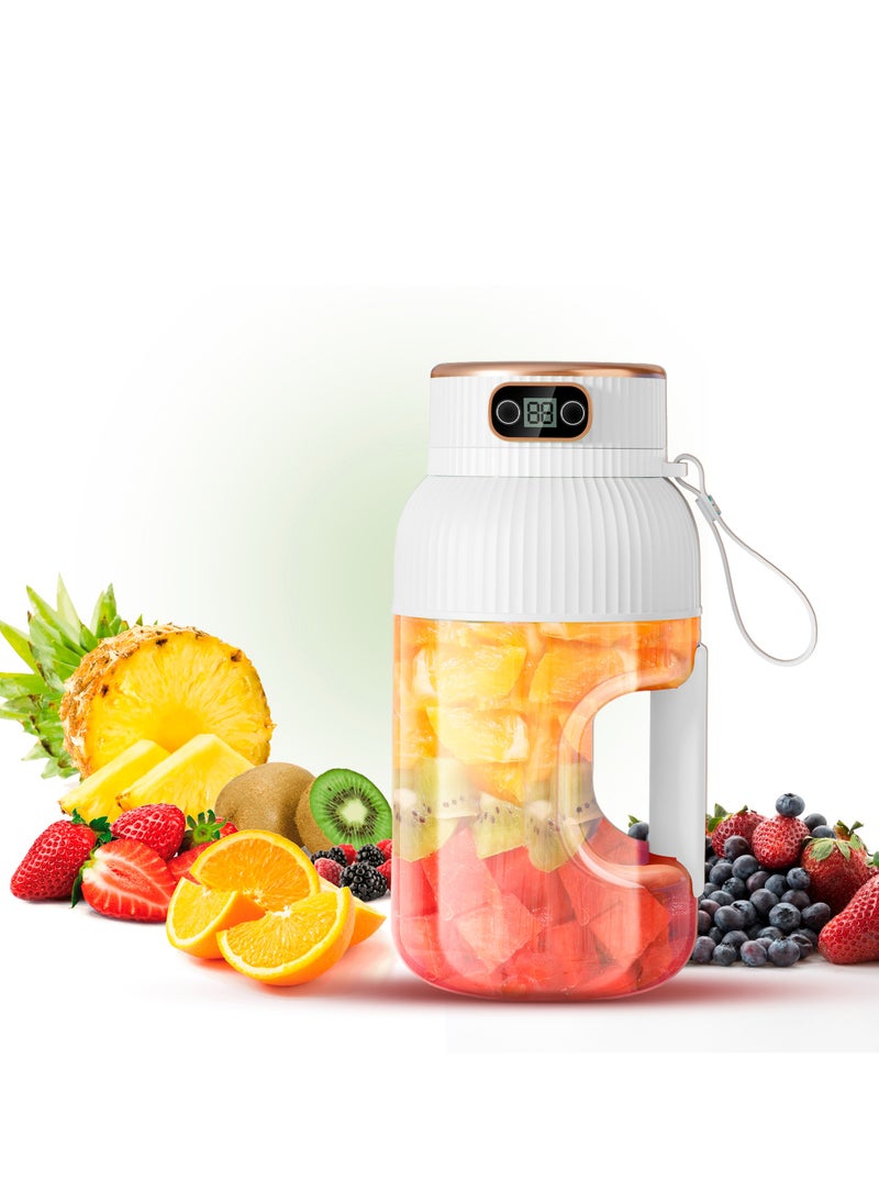 Portable Blender Smoothie Maker – 1,5 L Big Capacity | USB Rechargeable Blender, Multi-Function Juicer, Mixer Grinder, and Hand Blender |For Smoothies, Juices, and Baby Food | Travel, Home, Gym and Office Use