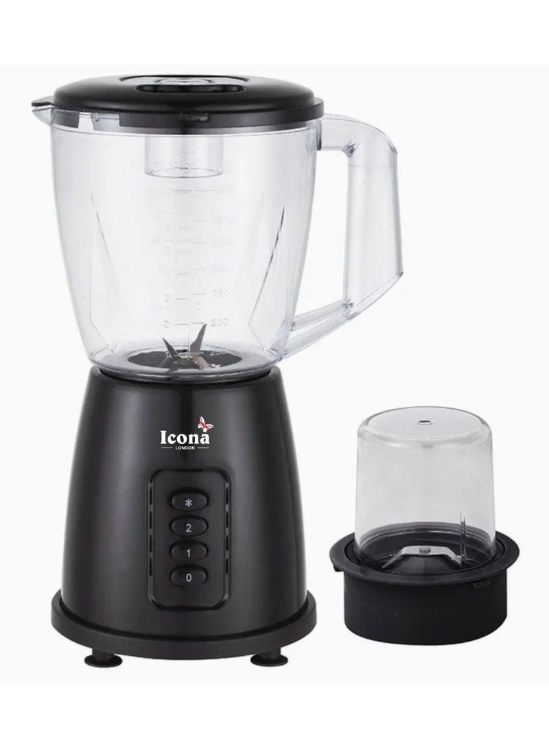 Icona Commercial Nutrition Grinder & Blender – 1.5L Food Processor for Juicing, Blending, Ice Crushing, 300-400W Copper Motor for Home, Hotel, Kitchen Use