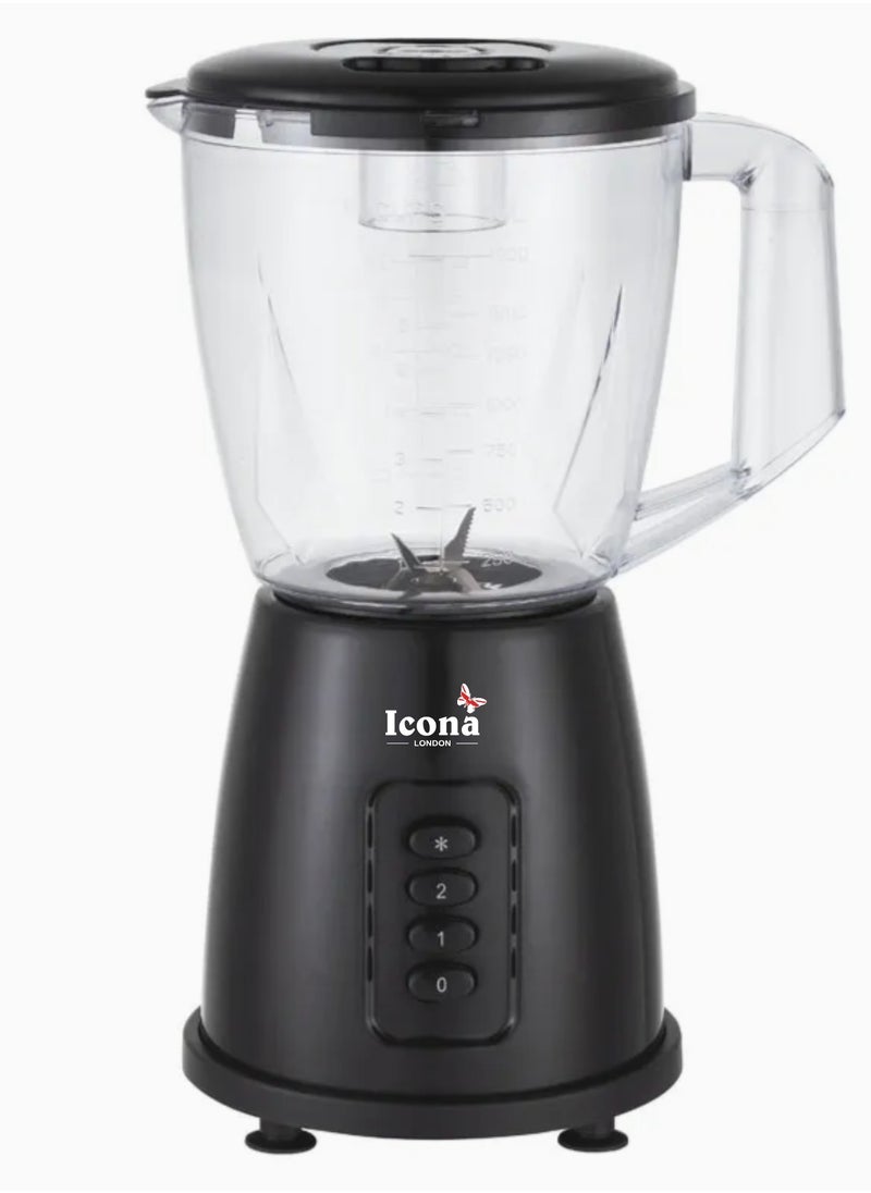 Icona Commercial Nutrition Grinder & Blender – 1.5L Food Processor for Juicing, Blending, Ice Crushing, 300-400W Copper Motor for Home, Hotel, Kitchen Use