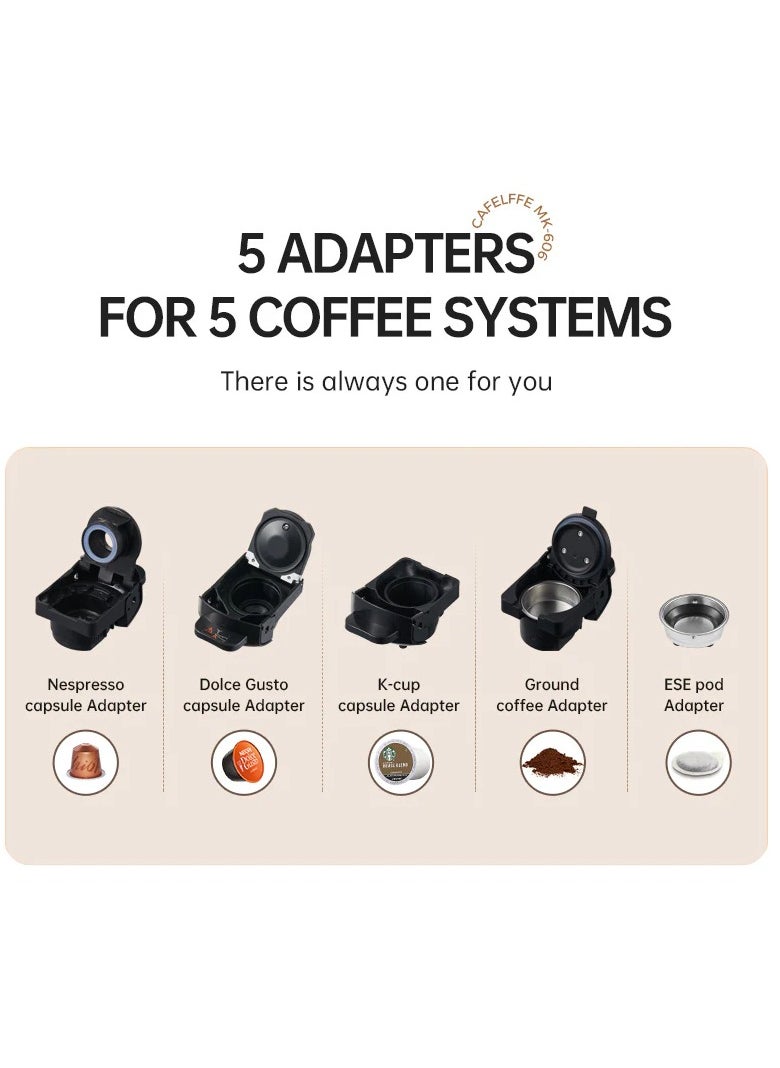 5-in-1 Hot Cold Capsule Espressoe Machine