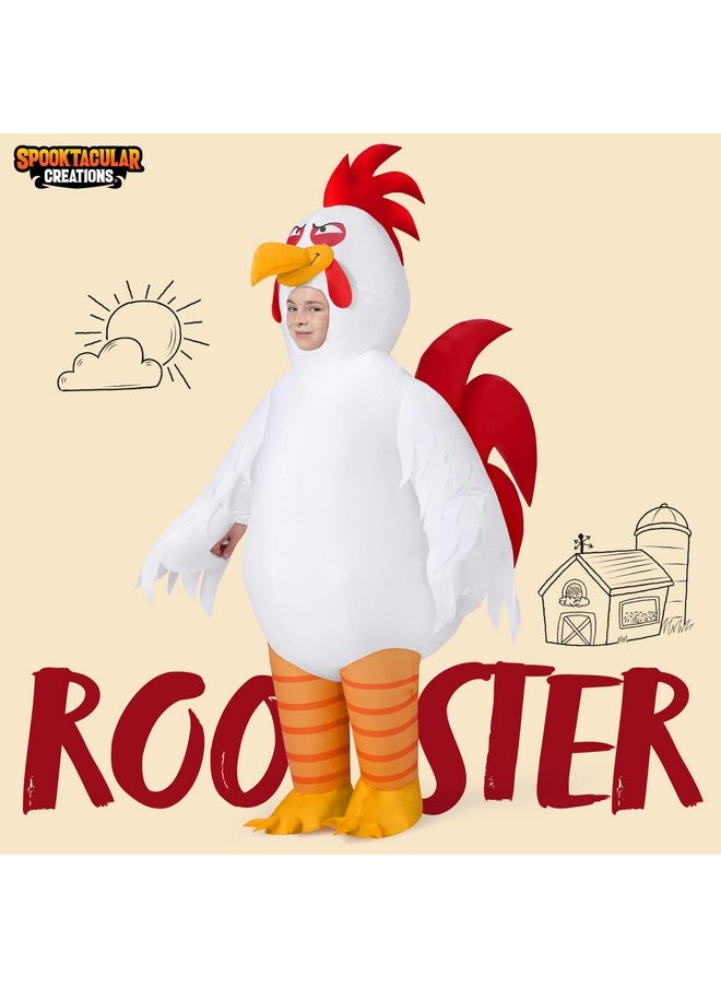 Kids Halloween Inflatable Costumes, Rooster Full Body Inflatable Costume, White Chicken Blow Up Costumes For Halloween Costume Cosplay Themed Parties