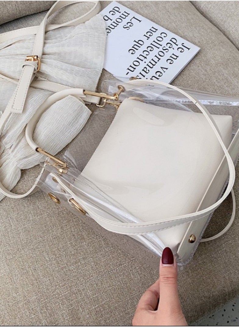 Dual-Use White Transparent Small Bag Jelly Shoulder Bag Elevate Your Style Instantly