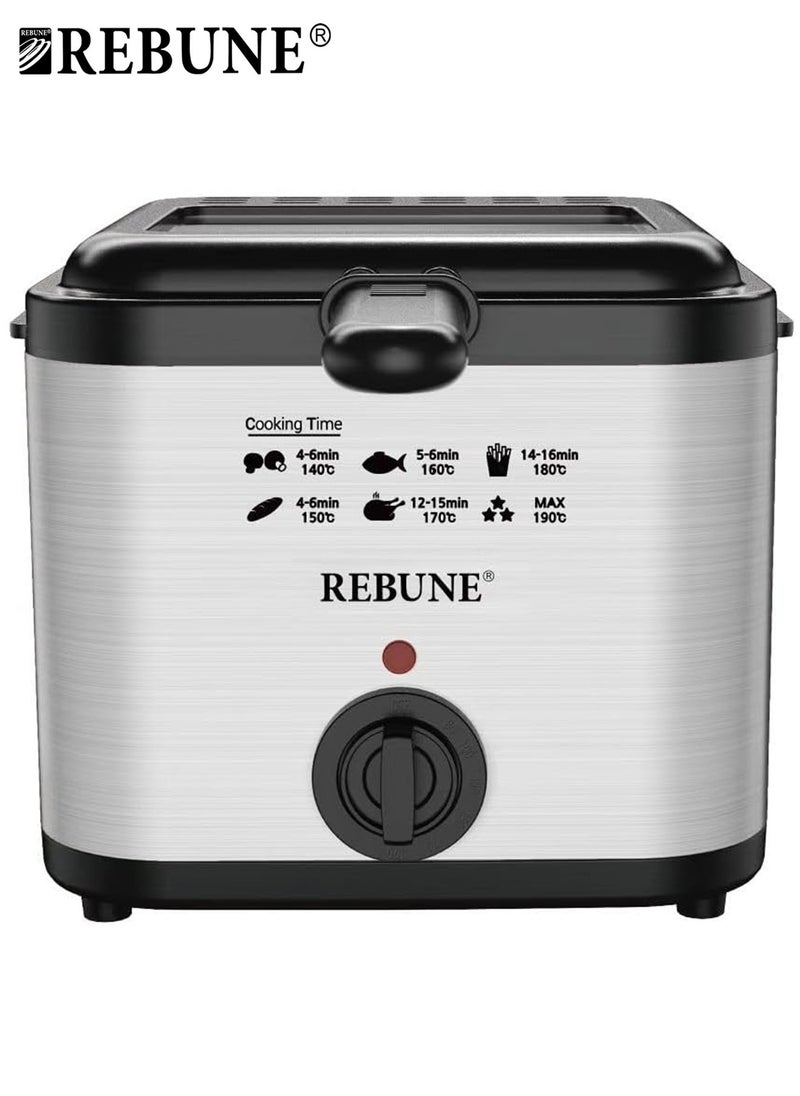 Original RE-11-048 Deep Fryer 2.5L 1800W with View Window Stainless Steel Lid for Home