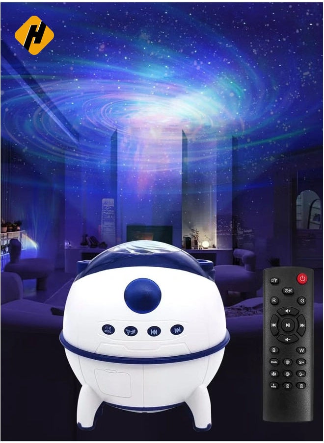 Galaxy Star Projector – Sound-Activated Bluetooth Night Light with Timer for Bedrooms, Cars, and Party Decor