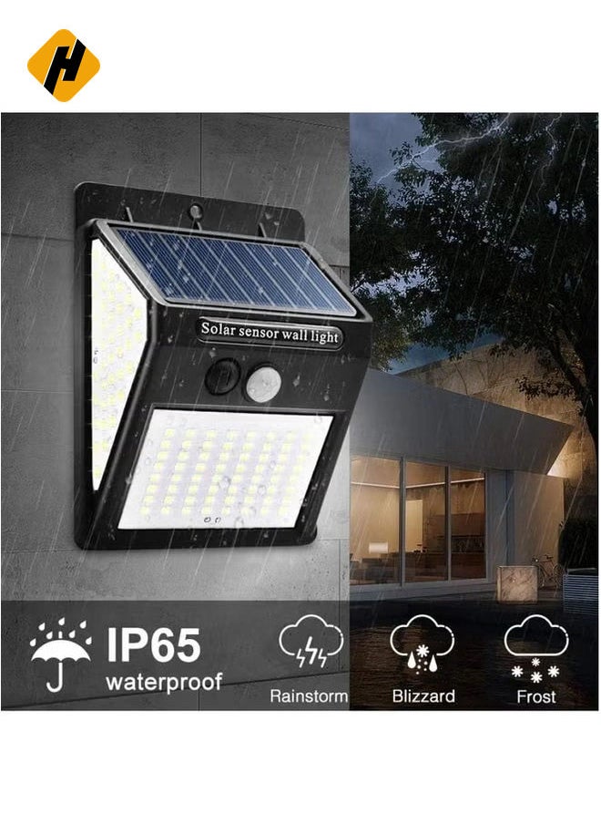 2-Pack LED Solar Motion Sensor Lights - 144 LED Wide Angle Outdoor Wall Lamps, Waterproof Garden Sunlight Lamp