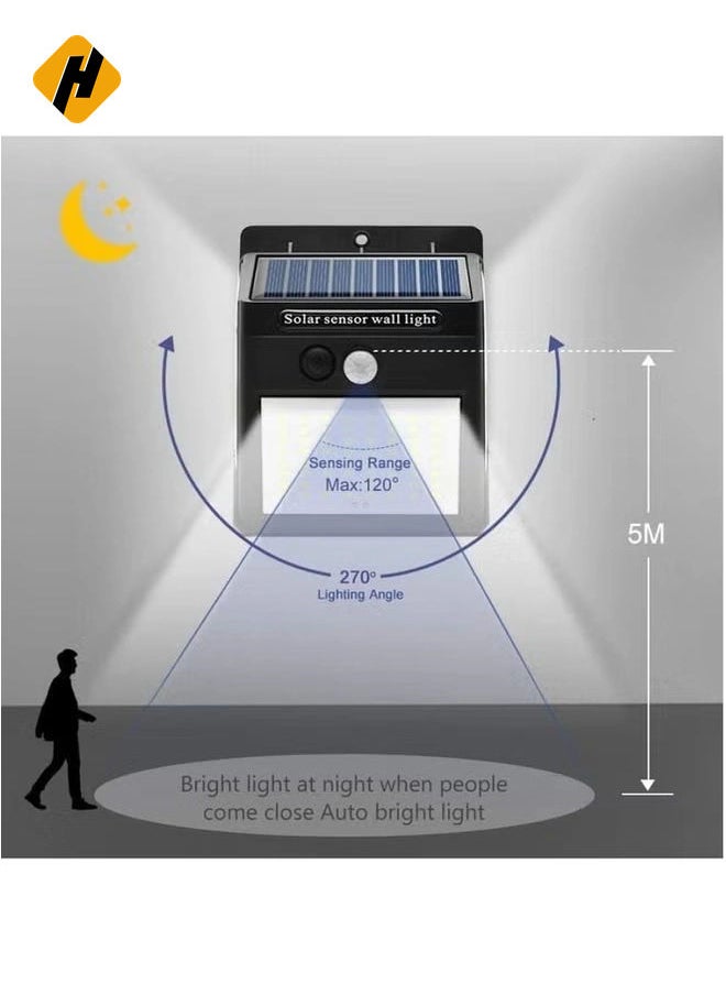 2-Pack LED Solar Motion Sensor Lights - 144 LED Wide Angle Outdoor Wall Lamps, Waterproof Garden Sunlight Lamp