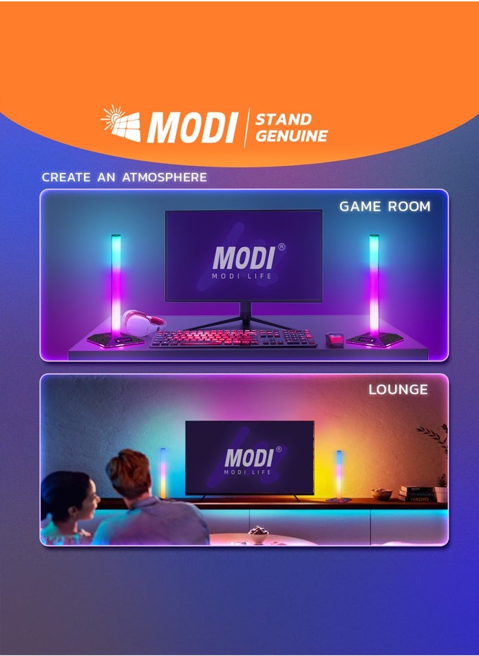 RGBIC Multi Color LED Smart Ambient Light Bar, Built-In Headphone Holder + Sleek Star-Shaped Base, 11+ Scene Modes And Music Sync Modes, Color Changing Light Bar For Gaming Setup, Entertainment, PC, TV, Room Decor