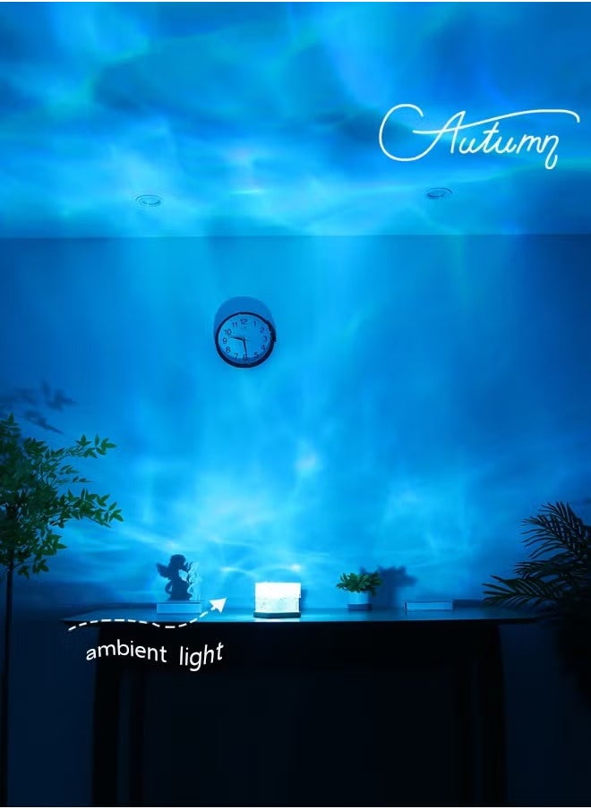 Water ripple night light creative bedside flame atmosphere light romantic gift starry sky projection light, RGB16 colors, remote control touch model