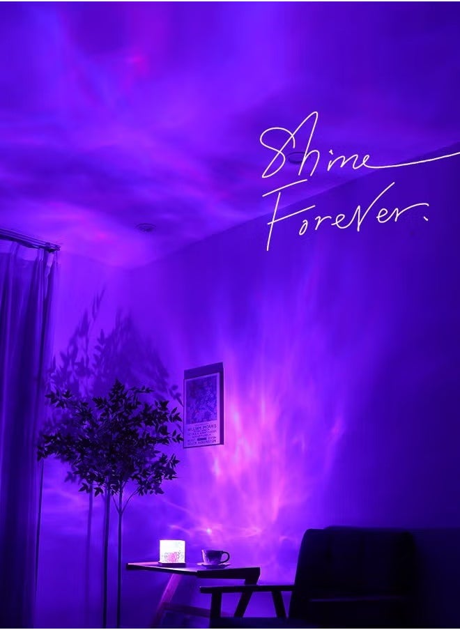 Water ripple night light creative bedside flame atmosphere light romantic gift starry sky projection light, RGB16 colors, remote control touch model